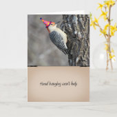 Lustige Specht-Geburtstags-Karte Karte (Gelbe Blume)