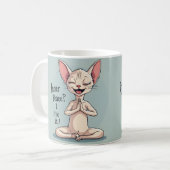 Lustige Sphynx-Katzen-Innerer-Frieden-Kunst Kaffeetasse (Vorderseite Links)