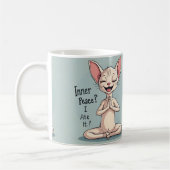 Lustige Sphynx-Katzen-Innerer-Frieden-Kunst Kaffeetasse (Links)