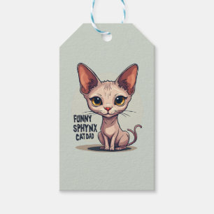 Lustige Sphynx-Katzen-Vater-Cartoon-Kunst Geschenkanhänger