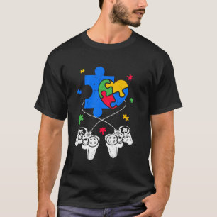 Lustige Spielcontroller-Puzzleteile Autismus-Bewus T-Shirt