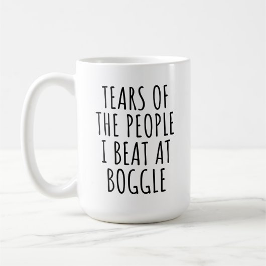 Lustige Spiele Tränen der Leute, die ich bei Boggl Kaffeetasse (Links)