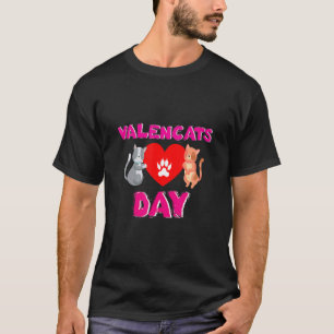Lustige spielerische Katze Valentinstag T-Shirt