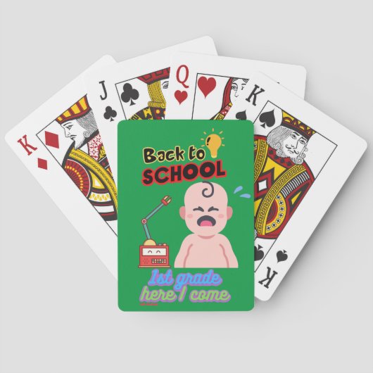 lustige Spielkarten "BACK TO SCHOOL" (Rückseite)