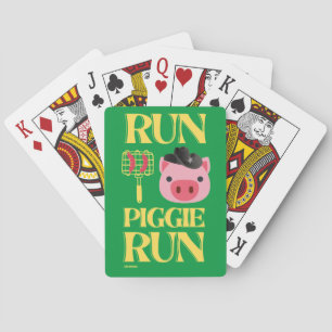 lustige Spielkarten "RUN PIGGIE"
