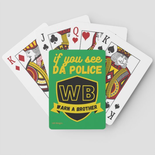 lustige Spielkarten "WARN EINEN TYP..." (Rückseite)