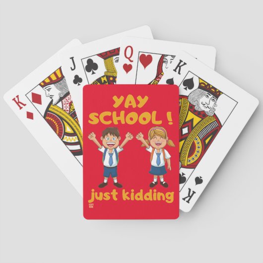 lustige Spielkarten "YAY SCHOOL" (Rückseite)