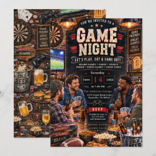 Lustige Spielnacht-Versammlung Einladung