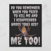 Lustige Spinne Rache Halloween Postkarte (Vorderseite)