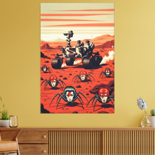 Lustige Spinnen vom Mars Leinwanddruck