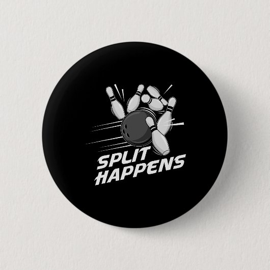 Lustige Split-Happens-Bowling-Mannschaft Bowling-M Button (Vorderseite)