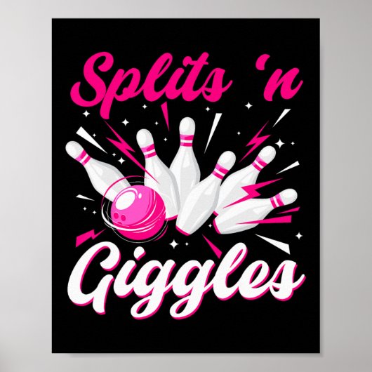 Lustige Splits n Kicher Bowling-Mannschaft Süße Bo Poster (Vorne)