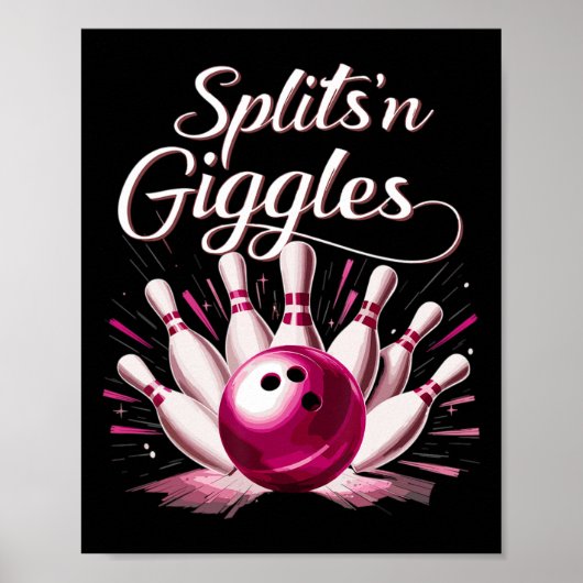 Lustige Splits n Kicher Bowling-Mannschaft Süße Bo Poster (Vorne)