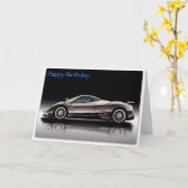 Lustige Sport-Auto-alles- Gute zum Karte (Gelbe Blume)