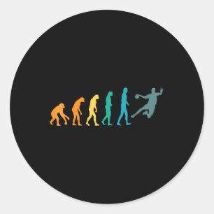 Lustige Sport Evolution Handball  Runder Aufkleber