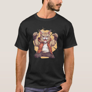 Lustige sportliche Katze liebt Bewegung, Fitnessst T-Shirt