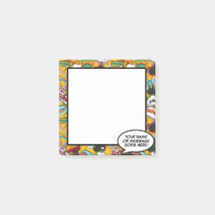 Lustige Sprechblase für Comicbuchname Nachricht Post-it Klebezettel