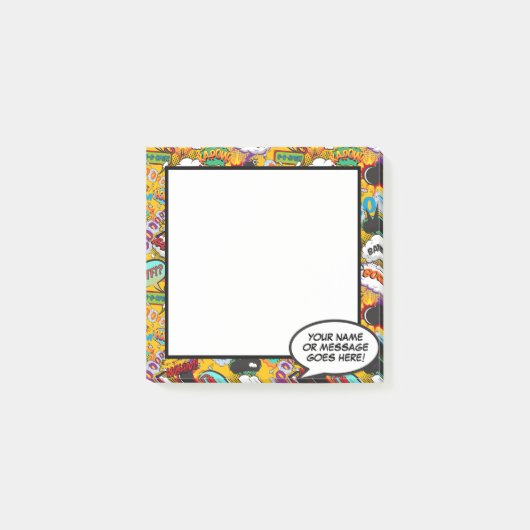Lustige Sprechblase für Comicbuchname Nachricht Post-it Klebezettel (Vorderseite)