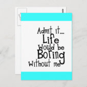 lustige Sprüche ERLAUBEN LEBENSBEREITUNG OHNE MEIN Postkarte (Vorne/Hinten)