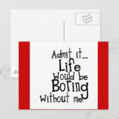 lustige Sprüche ERLAUBEN LEBENSBEREITUNG OHNE MEIN Postkarte (Vorne/Hinten)