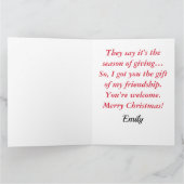 Lustige Sprüche Frohe Weihnachts Cat Tasse Custom Karte (Innenseite)