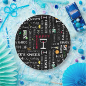 Lustige Sprüche l Retro Cocktailnamen Muster Pappteller (Party)