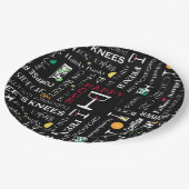 Lustige Sprüche l Retro Cocktailnamen Muster Pappteller (Schrägansicht)