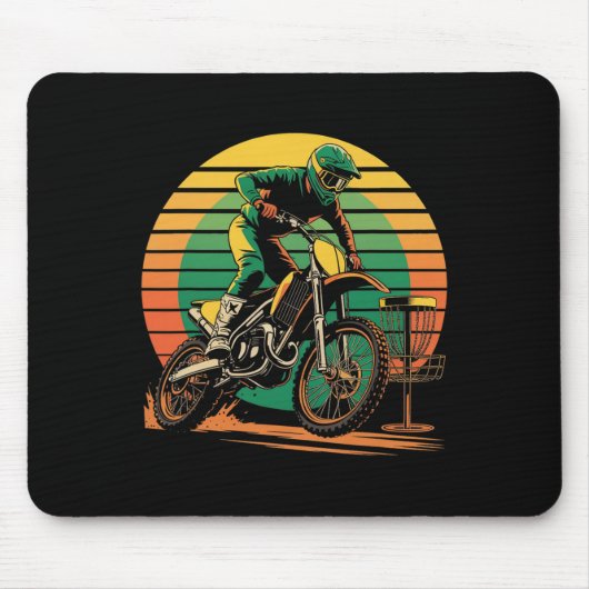 Lustige Sprüche Motocross trifft Disc Golf Combo W Mousepad (Vorne)