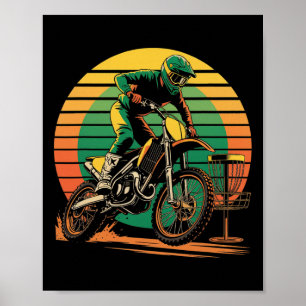 Lustige Sprüche Motocross trifft Disc Golf Combo W Poster
