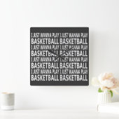 Lustige Sprüche über Basketballspieler Quadratische Wanduhr (Zuhause)