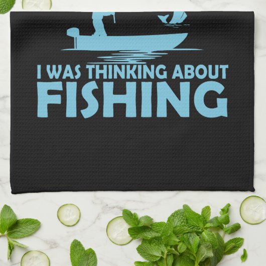 Lustige Sprüche über das Angeln Geschirrtuch (Gefaltet)