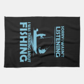 Lustige Sprüche über das Angeln Geschirrtuch (Horizontal)