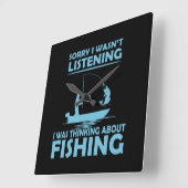 Lustige Sprüche über das Angeln Quadratische Wanduhr (Winkel)