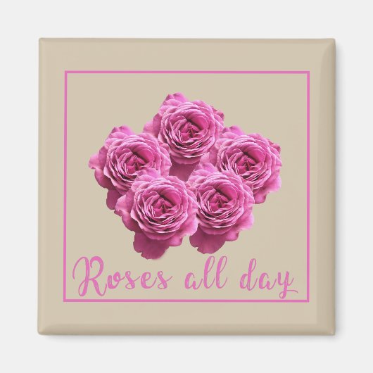 Lustige Sprüche über Rose und Liebe Magnet (Vorne)