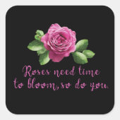 Lustige Sprüche über Rose und Liebe Quadratischer Aufkleber (Vorderseite)