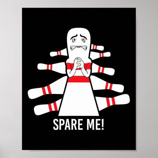 Lustige Sprüche verschont mich Bowling Bowler  Poster (Vorne)