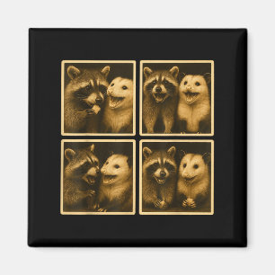 Lustige Ssum und Waschbär-Fotobooth-Selfie-Müll Magnet