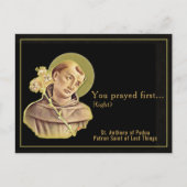 Lustige St. Anthony verlorene Dinge katholischer H Postkarte (Vorderseite)