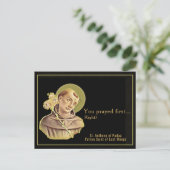 Lustige St. Anthony verlorene Dinge katholischer H Postkarte (Stehend Vorderseite)