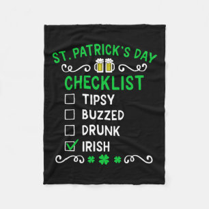 Lustige St. Patricks Day Checkliste 1 Fleecedecke