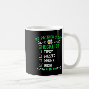 Lustige St. Patricks Day Checkliste 1  Kaffeetasse