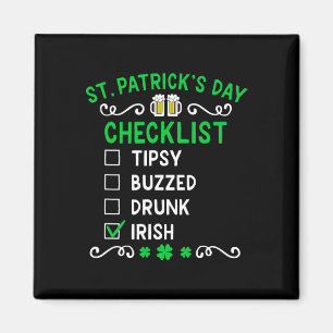 Lustige St. Patricks Day Checkliste 1  Magnet