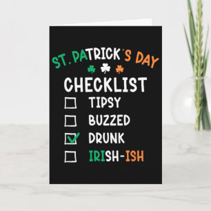Lustige St. Patricks Day Checkliste 2 Karte