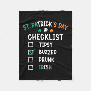 Lustige St. Patricks Day Checkliste 3  Fleecedecke