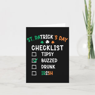 Lustige St. Patricks Day Checkliste 3 Karte