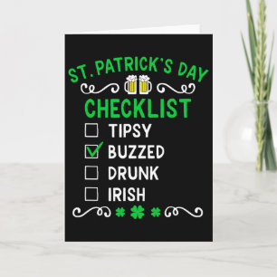 Lustige St. Patricks Day Checkliste 4  Karte