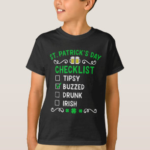 Lustige St. Patricks Day Checkliste 4 T-Shirt