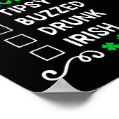Lustige St. Patricks Day Checkliste Poster (Ecke)