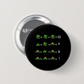 Lustige St. Patricks Day Mathe-Gleichung Lehrer 1 Button (Vorne & Hinten)