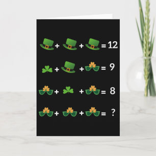 Lustige St. Patricks Day Mathe-Gleichung Lehrer 1 Karte